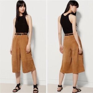 Massimo Dutti Suede Brown Culottes *broken zipper!*